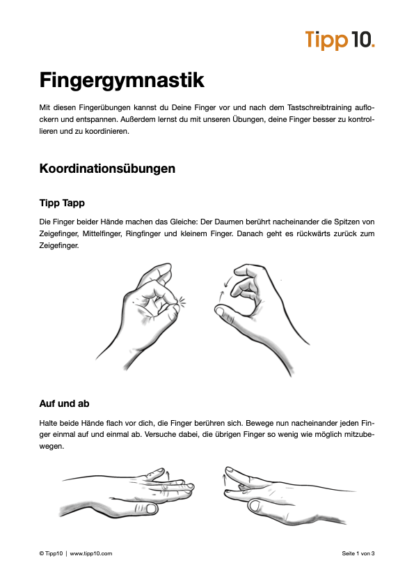 Learning Document Fingergymnastik